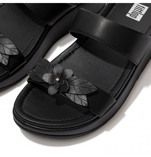 Fino Floral Leather Slides