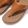Lulu Pop Binding Leather Sandals Toe-Post Sandals