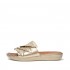 Sola Feather Metallic Leather Slides