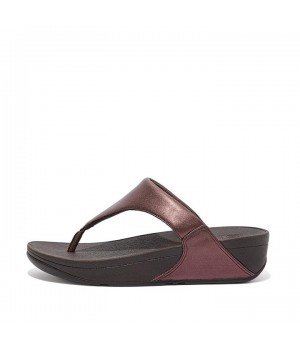 Lulu Metallic Leather Toe-Post Sandals