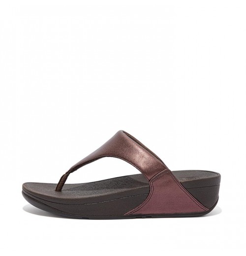 Lulu Metallic Leather Toe-Post Sandals