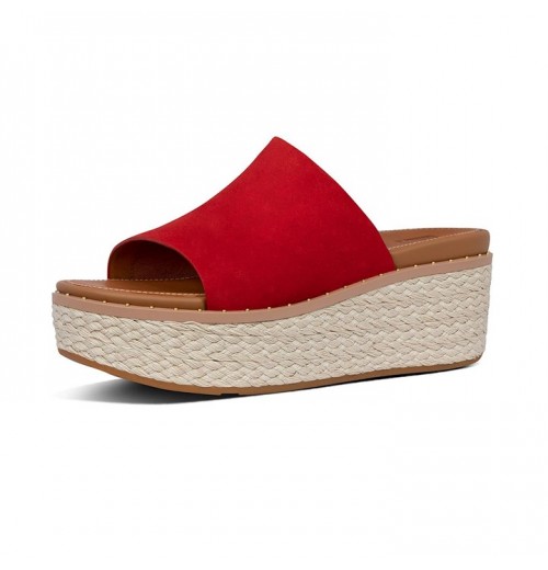 Eloise Espadrille Suede Wedge Slides Wedge Sandals