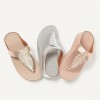 Fino Feather Metallic Toe-Post Sandals