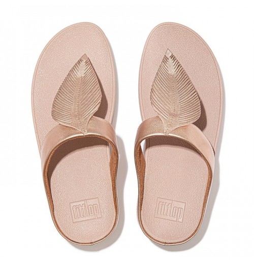 Fino Feather Metallic Toe-Post Sandals