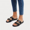 Gracie Buckle Leather Slides