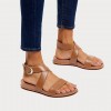 Gracie Buckle Leather Ankle-Strap Back-Strap Sandals