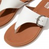 Gracie Buckle Leather Toe-Post Sandals