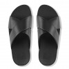 Lulu Leather Cross Slides