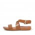 Gracie Buckle Leather Ankle-Strap Back-Strap Sandals