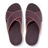 Lulu Pop Binding Leather Cross Slides