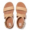 Gracie Buckle Leather Ankle-Strap Back-Strap Sandals