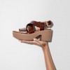 Pilar Leather Back-Strap Platform Platform Sandals