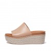 Eloise Espadrille Leather Wedge Slides Wedge Sandals