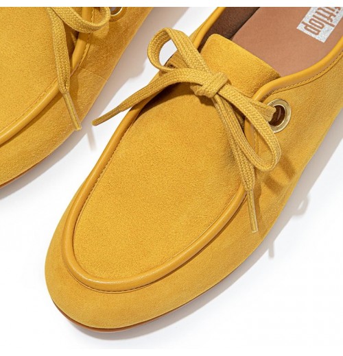 Delfine Eyelet Suede Lace-Ups Flat Shoes