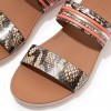 Barra Snake Bangle Leather Back-Strap Sandals