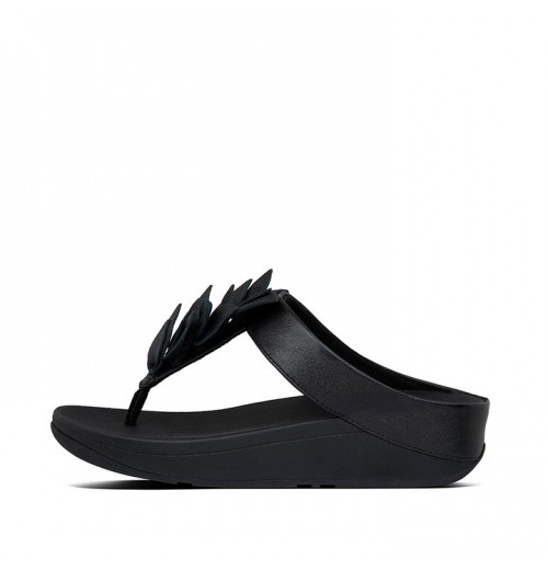 Fino Leaf Leather Toe-Thongs Toe-Post Sandals