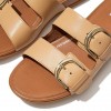 Gracie Buckle Leather Slides