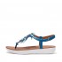 Tia Jewel Feather Leather Back-Strap Sandals