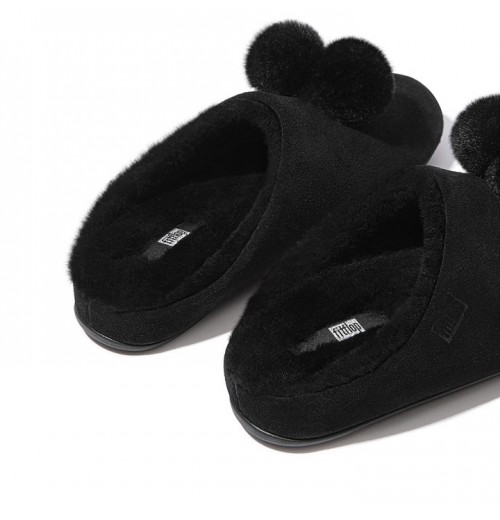 Chrissie Pom-Pom Shearling Slippers