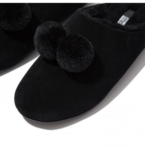 Chrissie Pom-Pom Shearling Slippers