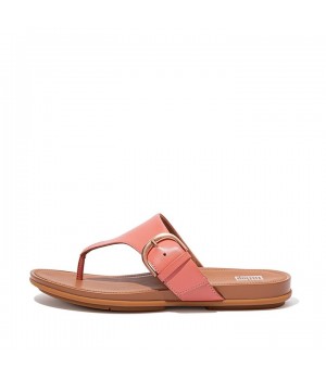 Gracie Buckle Leather Toe-Post Sandals