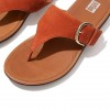 Gracie Buckle Suede Toe-Post Sandals