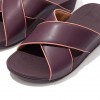 Lulu Pop Binding Leather Cross Slides