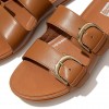 Gracie Buckle Leather Slides