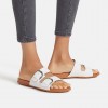 Gracie Buckle Leather Slides