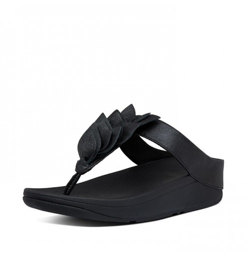 Fino Leaf Leather Toe-Thongs Toe-Post Sandals