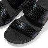 Olive Metallic Woven Leather Slides