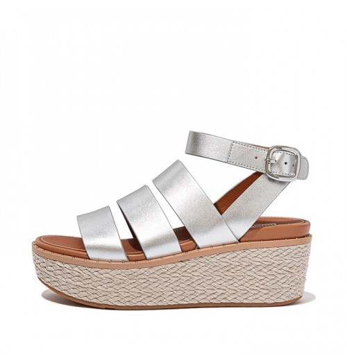 Eloise Espadrille Leather Wedge Sandals