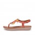 Tia Jewel Feather Leather Back-Strap Sandals