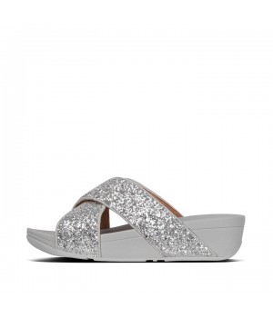 Lulu Glitter Cross Slides