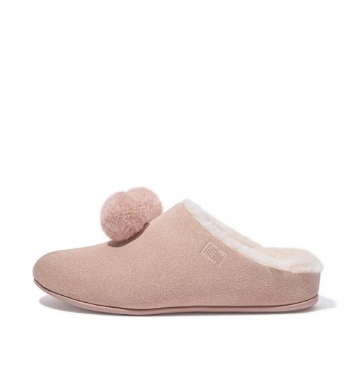 Chrissie Pom-Pom Shearling Slippers