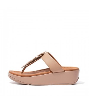 Fino Floral Leather Toe-Post Sandals