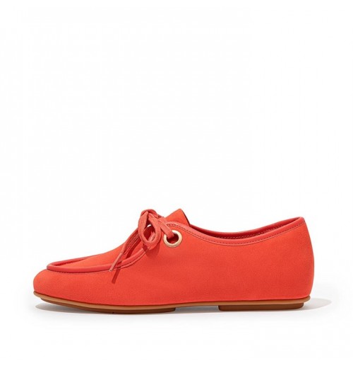 Delfine Eyelet Suede Lace-Ups Flat Shoes