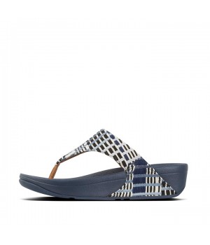 Lulu Art Denim Toe-Post Sandals