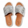 Sola Feather Metallic Leather Slides