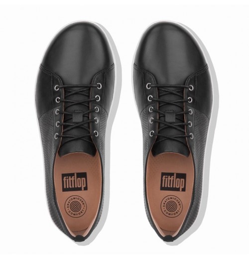 F-Sporty Leather Scoop-Cut Perf Trainers