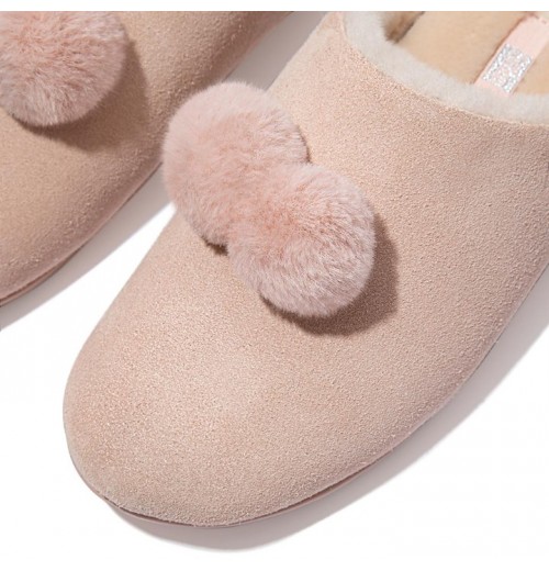 Chrissie Pom-Pom Shearling Slippers