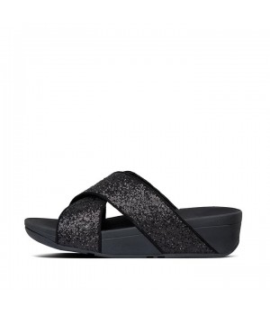 Lulu Glitter Cross Slides