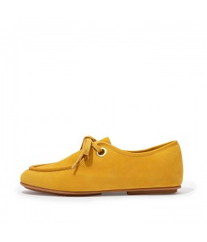 Delfine Eyelet Suede Lace-Ups Flat Shoes