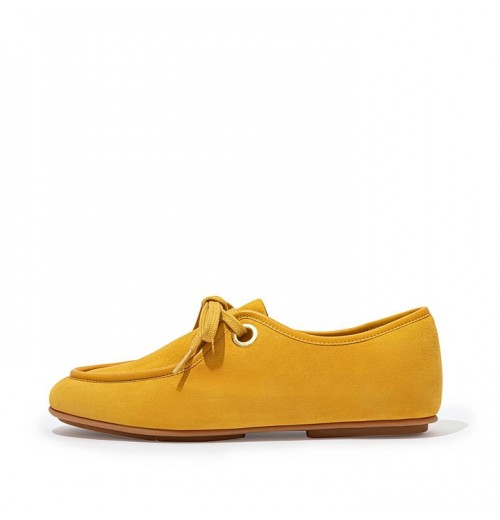 Delfine Eyelet Suede Lace-Ups Flat Shoes