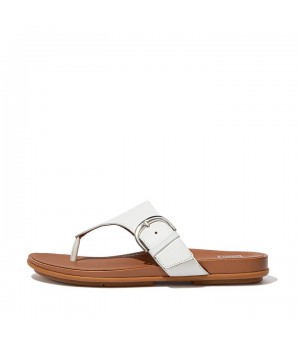 Gracie Buckle Leather Toe-Post Sandals