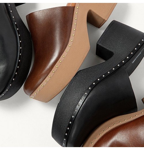 Pilar Leather Mule Platforms Mules & Clogs