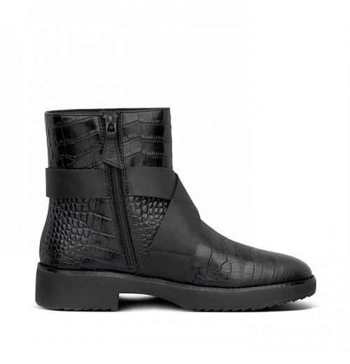 Helmi Croc Embossed Ankle Boots