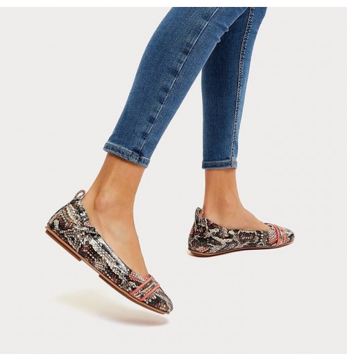 Allegro Snake Bangle Leather Ballet Flats