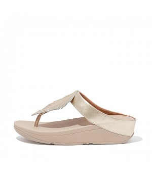 Fino Feather Metallic Toe-Post Sandals