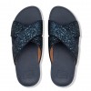 Lulu Glitter Cross Slides